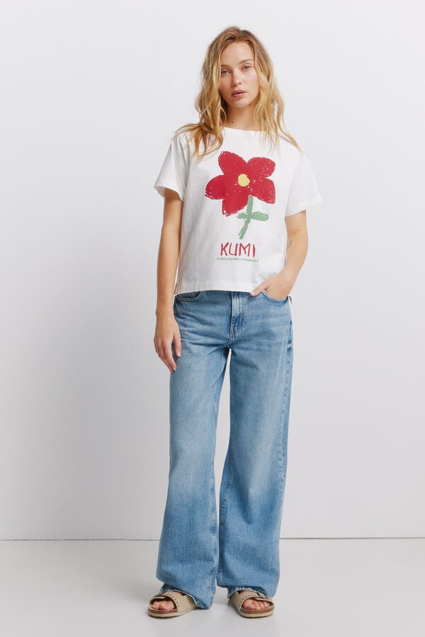 Springfield Camiseta KUMI Flor rosa