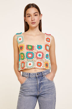 Springfield Floral Crochet Top natural