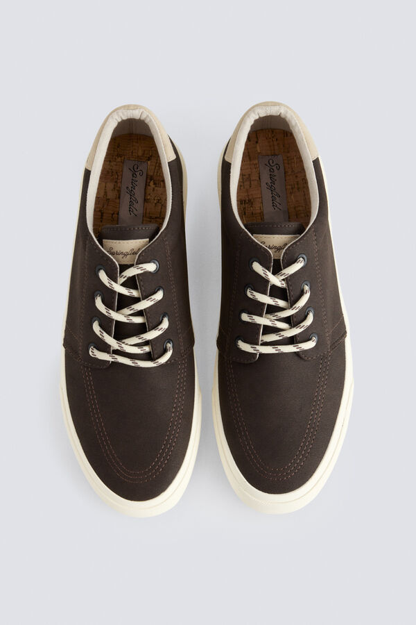 Springfield Soft faux leather iconic sneaker nude