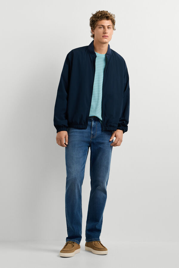 Pepe Jeans Bomber jacket with piping blue