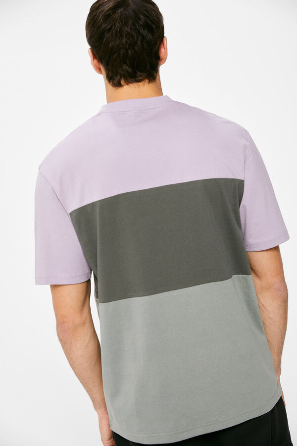 Springfield Colour block T-shirt purple