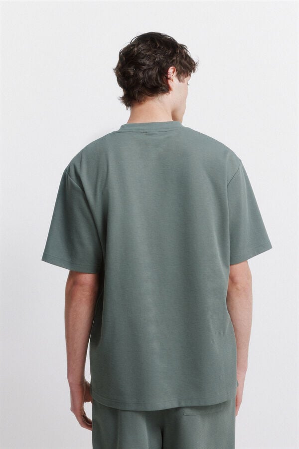 Springfield Majica od vafl tkanja Zelena