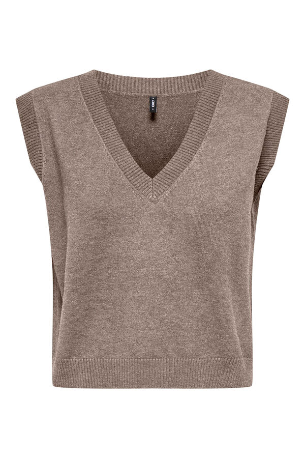 Only Weste mit V-Ausschnitt, spitz zulaufend Ausschnitt Grau