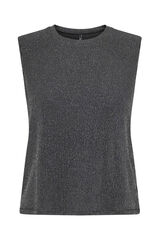 Only Top de glitter sin mangas negro