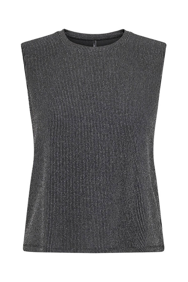 Only Top de glitter sin mangas negro