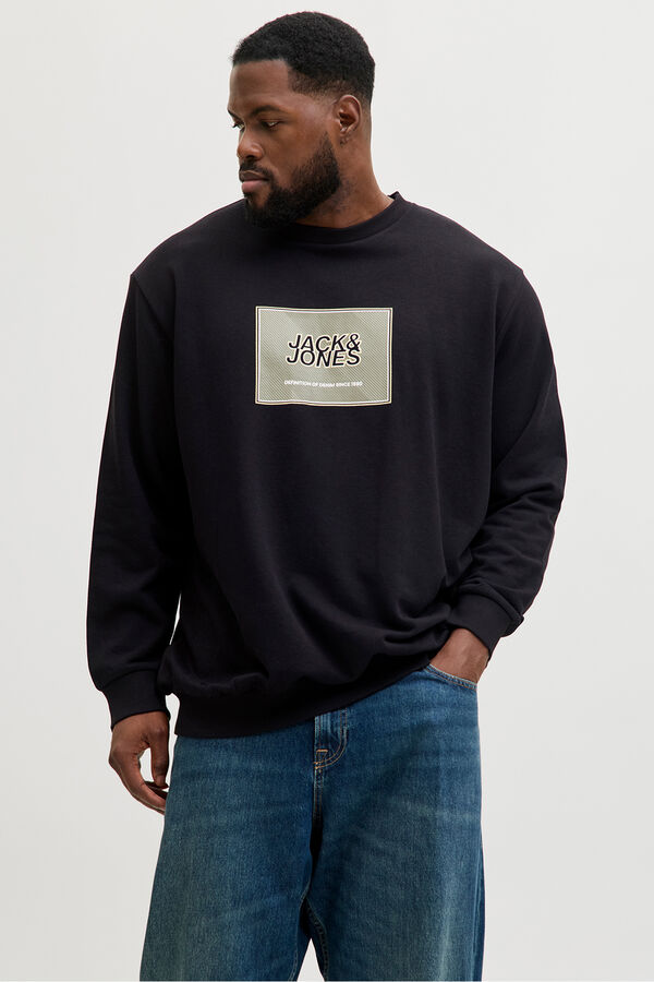 Jack & Jones PLUS Square logo sweatshirt black
