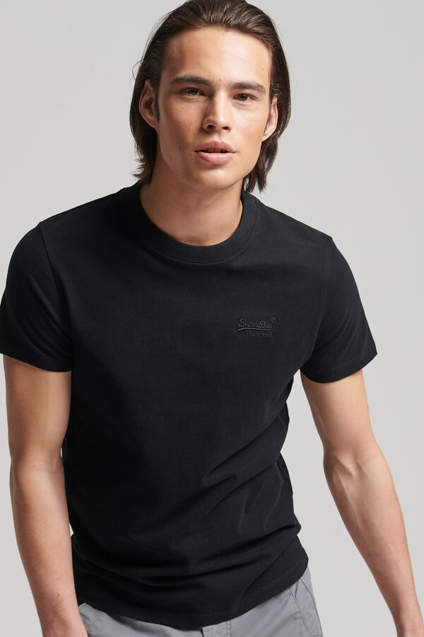 Superdry Organic cotton T-shirt with Vintage Logo embroidery black