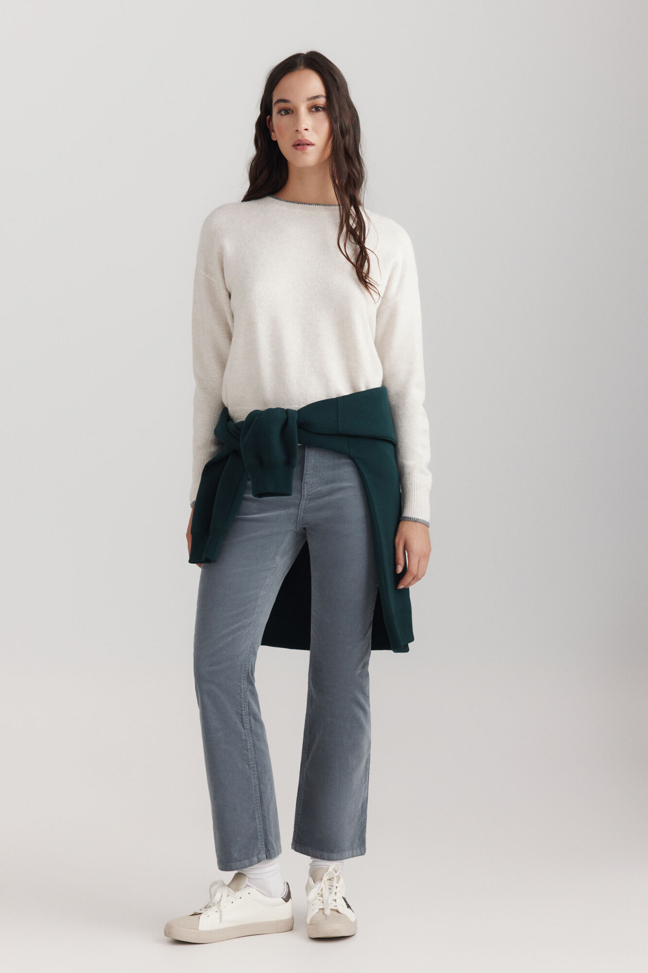 Springfield Striped round neck jumper with contrast piping