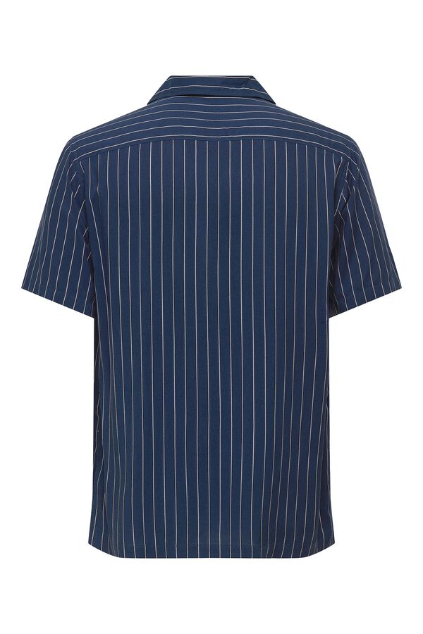 Only & Sons Gestreiftes Kurzarm-Hemd Blau