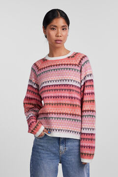 Springfield Jersey-knit jumper with closed collar. Soft texture. pink