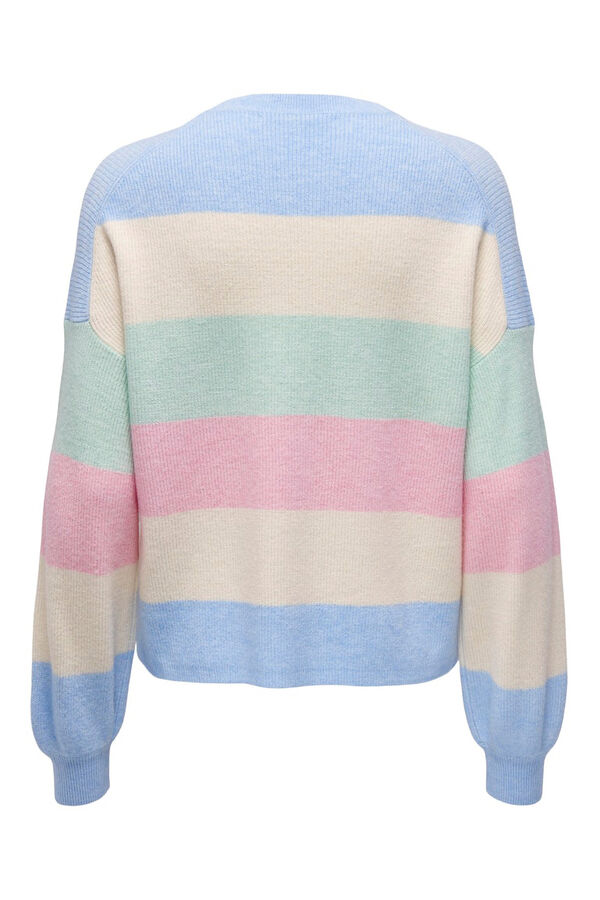 Only Camisola &agrave;s riscas gola redonda azul