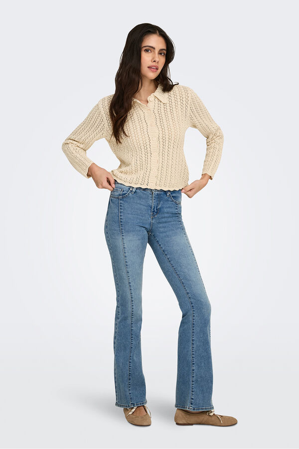 JDY Openwork knit jersey-knit grey