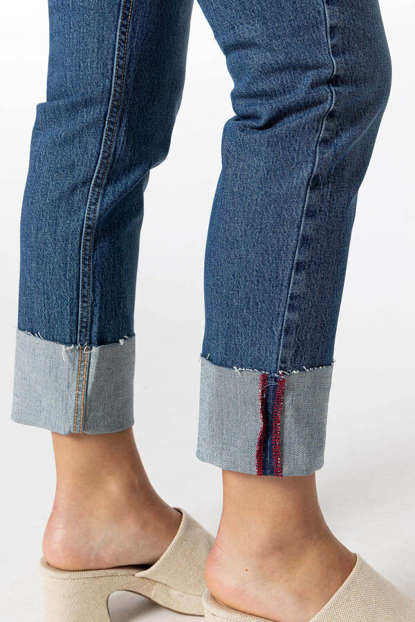 Springfield Jeans Amy Straight Fit Tiro Alto azul medio