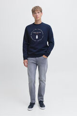 JJ REBEL Front print sweatshirt bleu