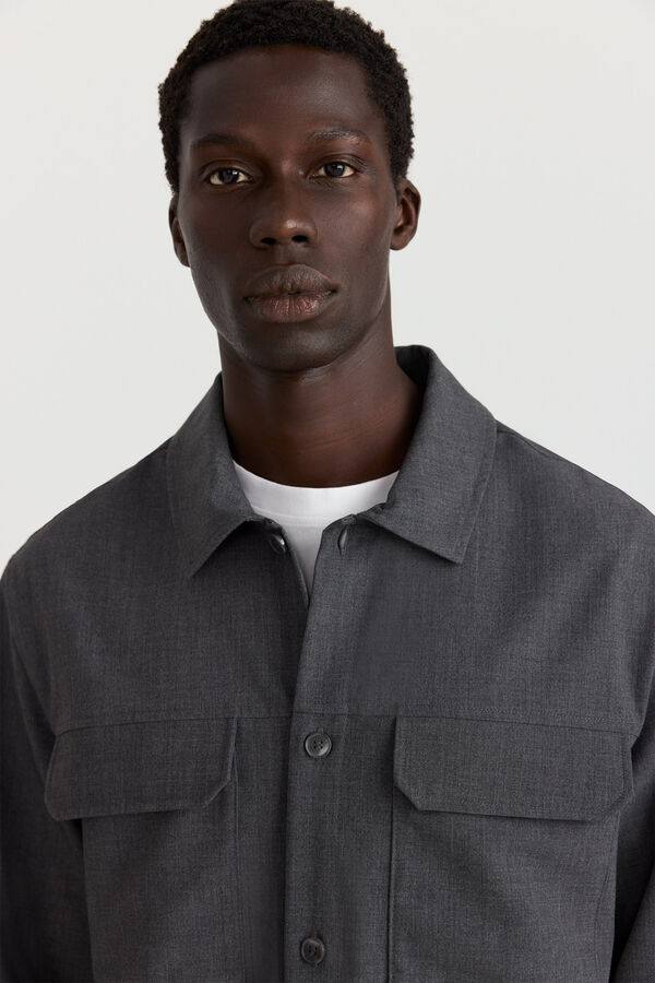 Springfield Fluid fabric overshirt grey