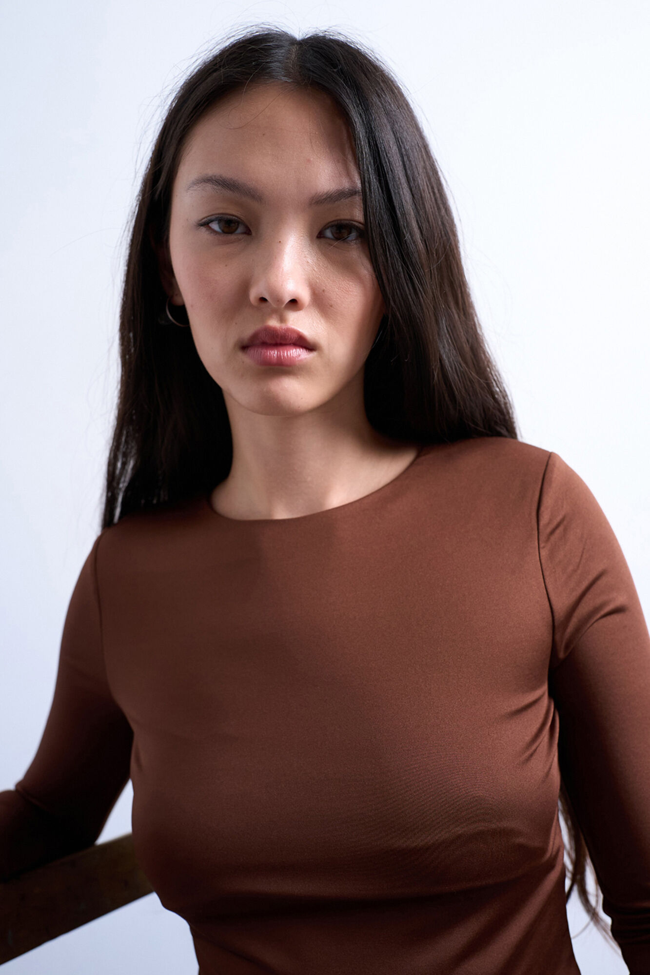 Topshop Top de gola redonda