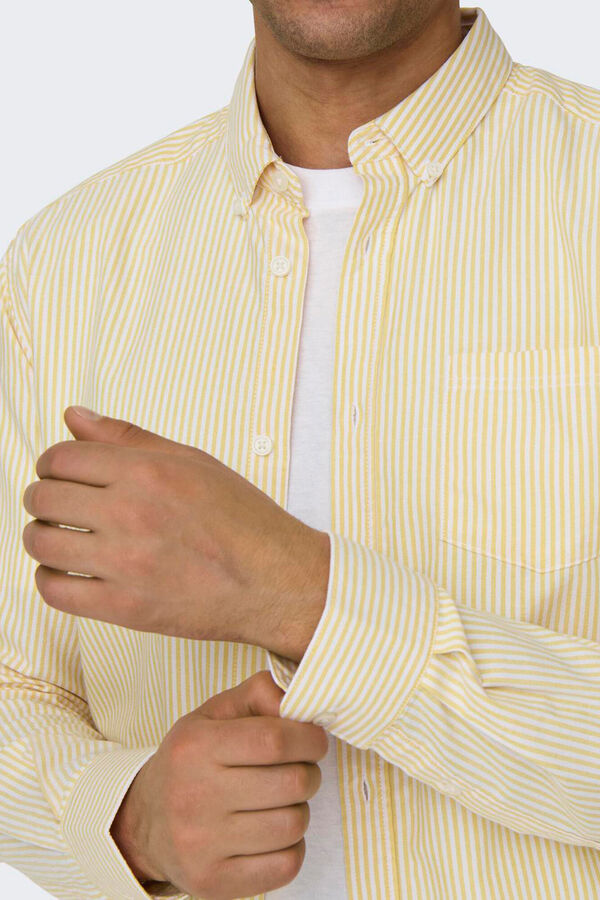 Springfield Camisa manga larga oxford rayas amarillo