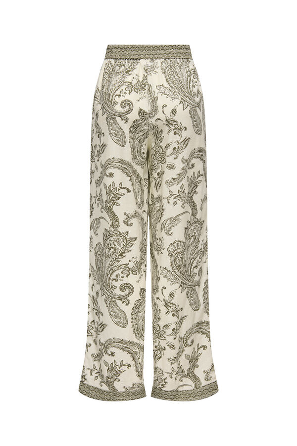 Only Pantal&oacute;n ancho de lino kaki