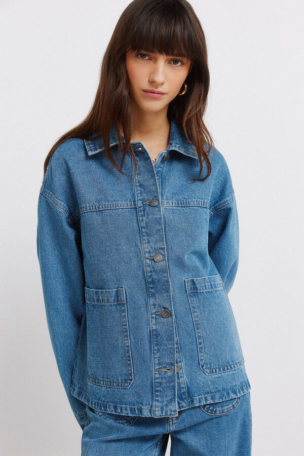 Springfield Cotton denim jacket blue