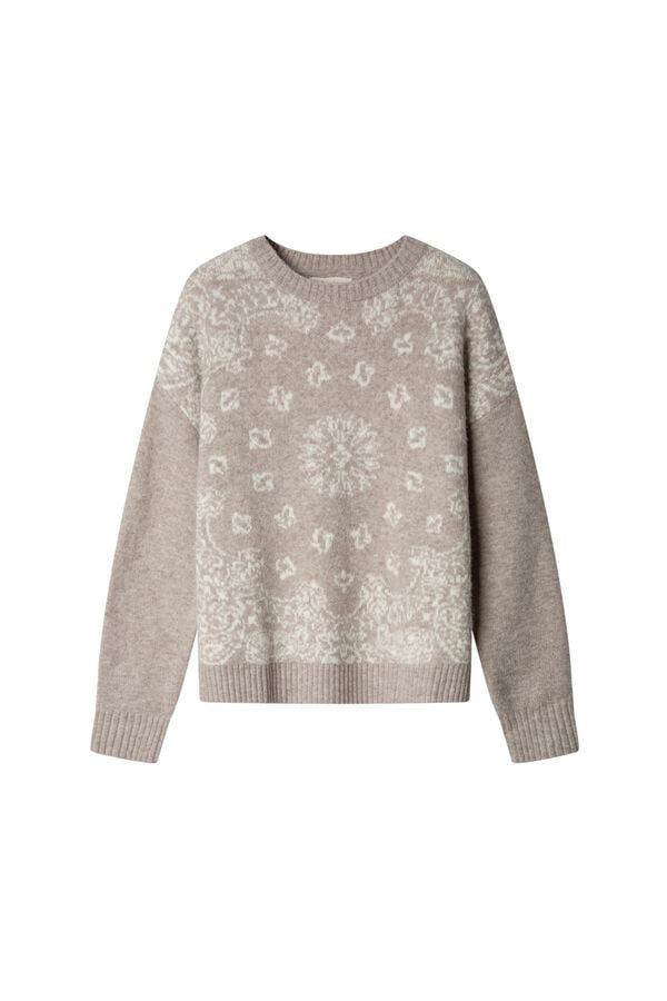 Springfield Paisley jacquard jumper nude