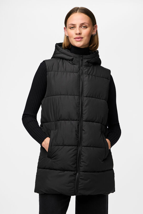 Pieces Quilted gilet black
