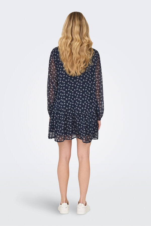 Only Kleid kurz aus Chiffon Blau