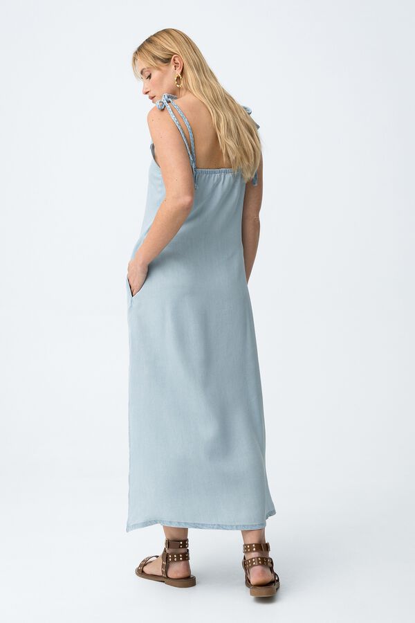 Tiffosi Vestido de tirantes fluido azul