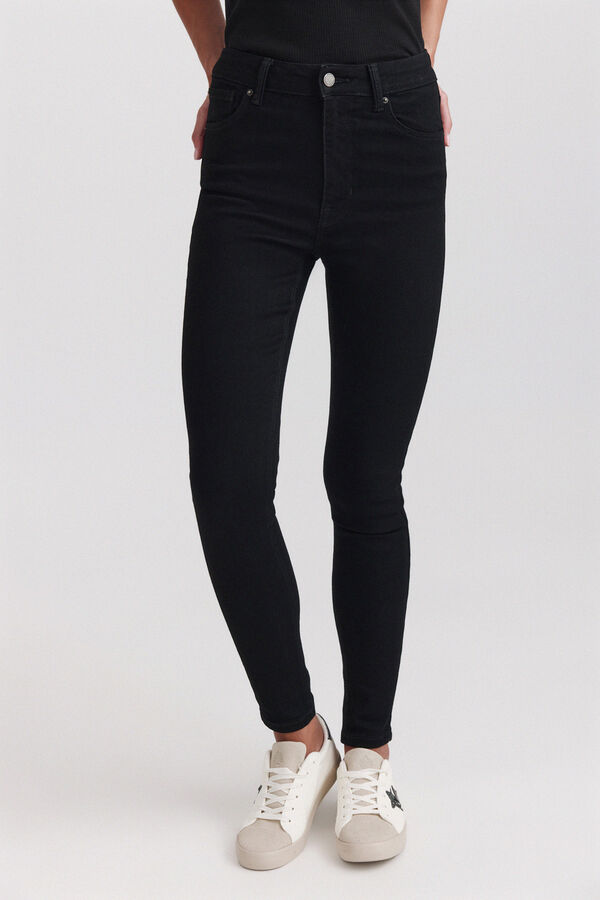 Springfield High-rise skinny jeans black
