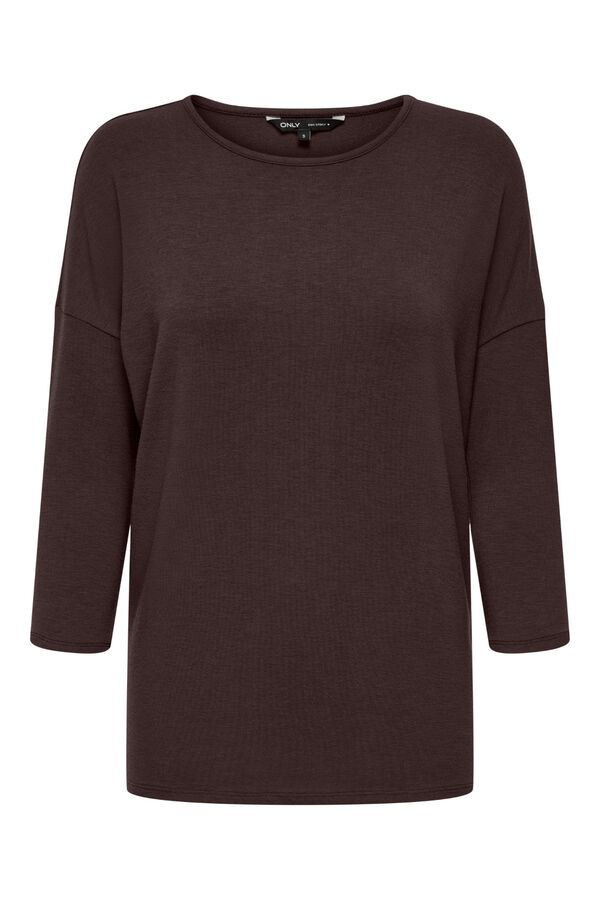 Only French sleeve T-shirt brown