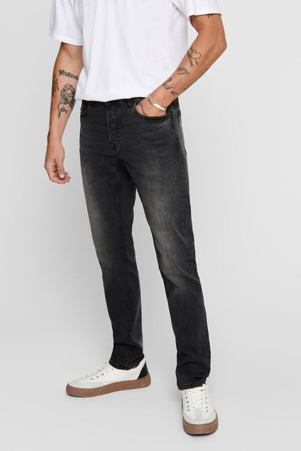 Springfield Pantalón vaquero slim fit de hombre negro