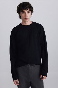 Springfield Ribbed basic long sleeve T-shirt
