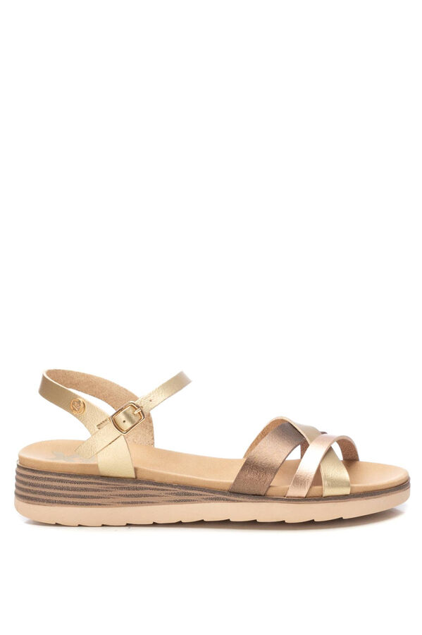 XTI Intertwined strap wedge sandal printed