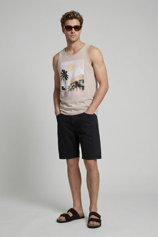JJ REBEL Printed vest top grey