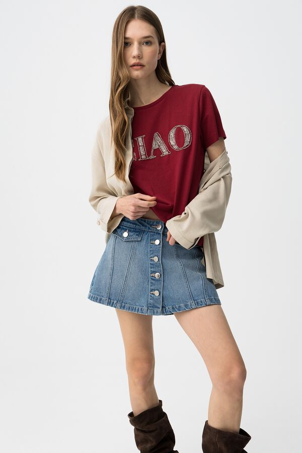 Tiffosi Camiseta con letras rojo