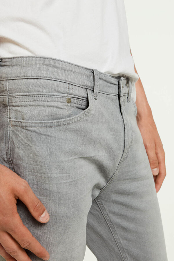 Springfield Jeans Slim Fit Grau mittelstark verwaschen silber