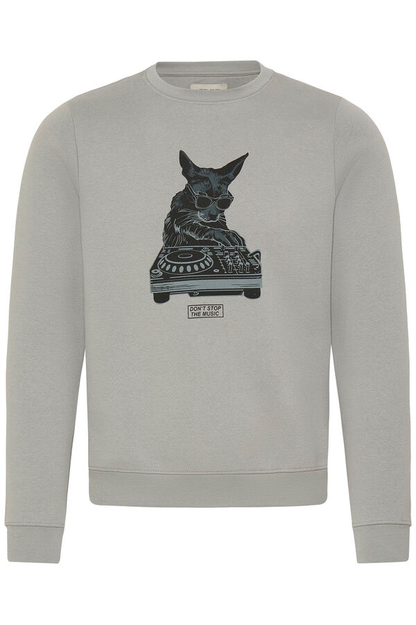 Blend Sweatshirt com gola redonda cinzento