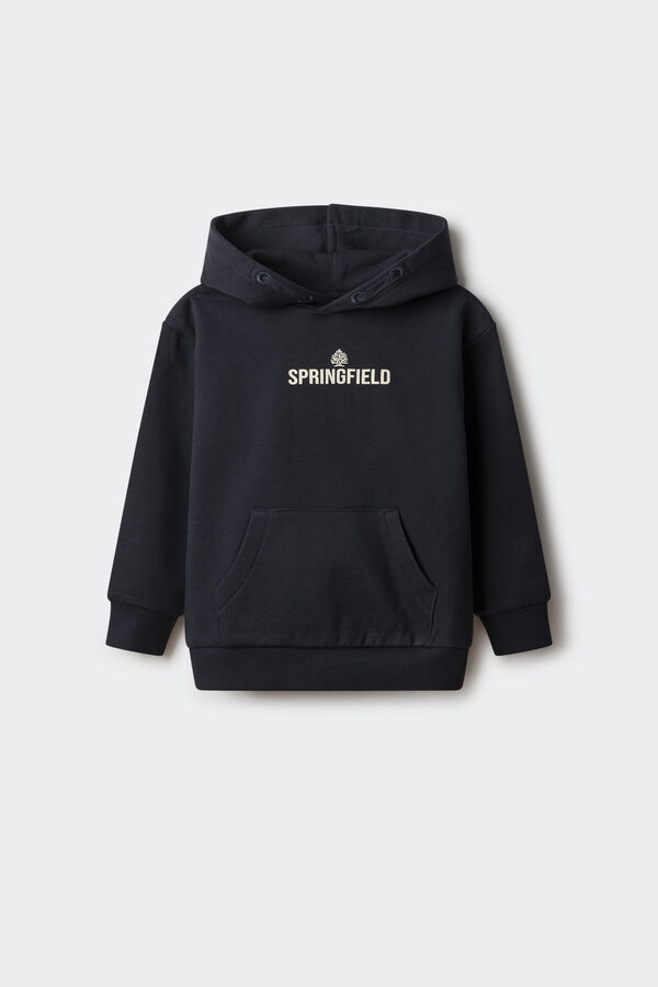 Springfield Sudadera capucha logo niño azul oscuro