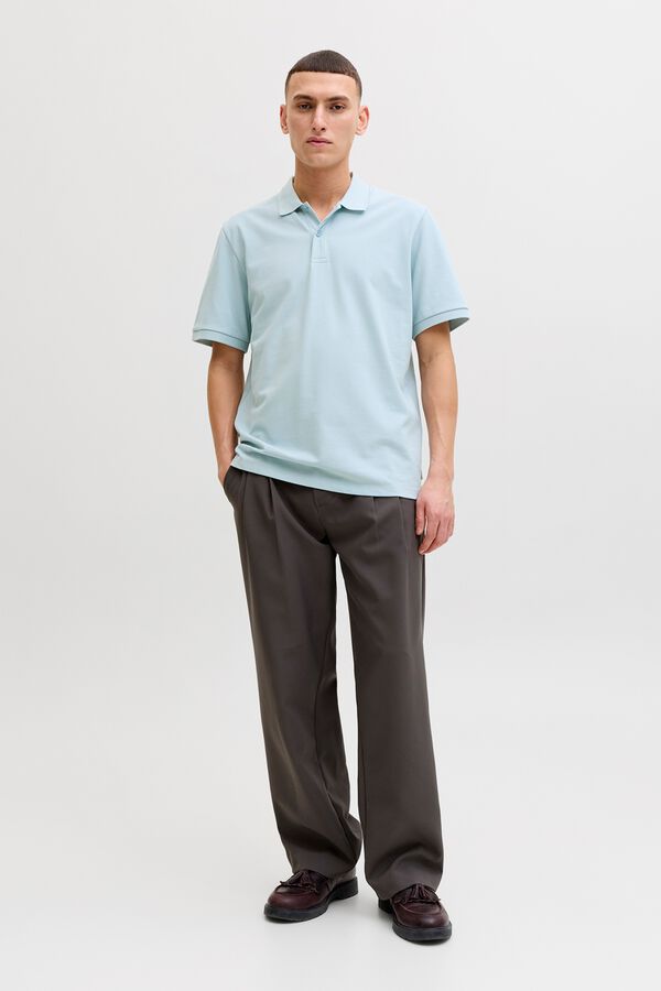 Jack & Jones Strick-Poloshirt Regular Fit Blau