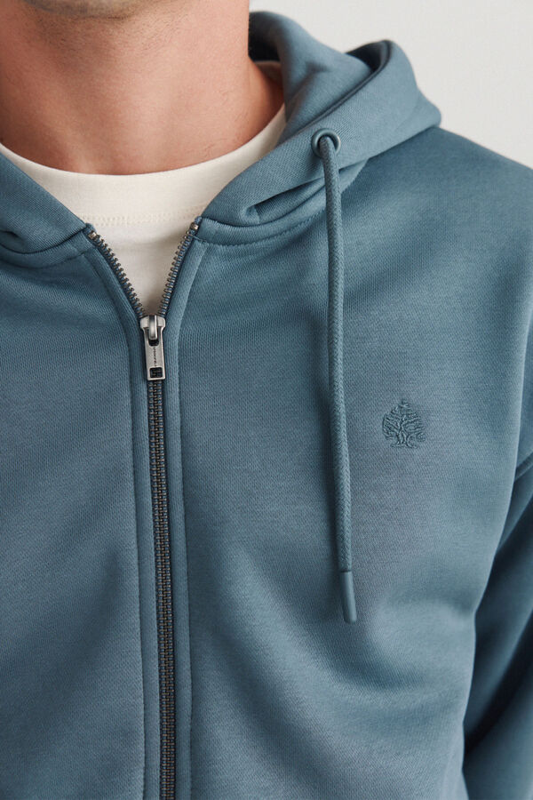 Springfield Basic open hooded sweatshirt blue