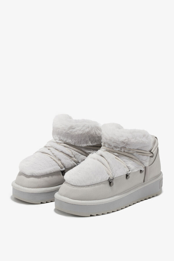 D. Franklin Low Nordic ankle boots with fur lining gris