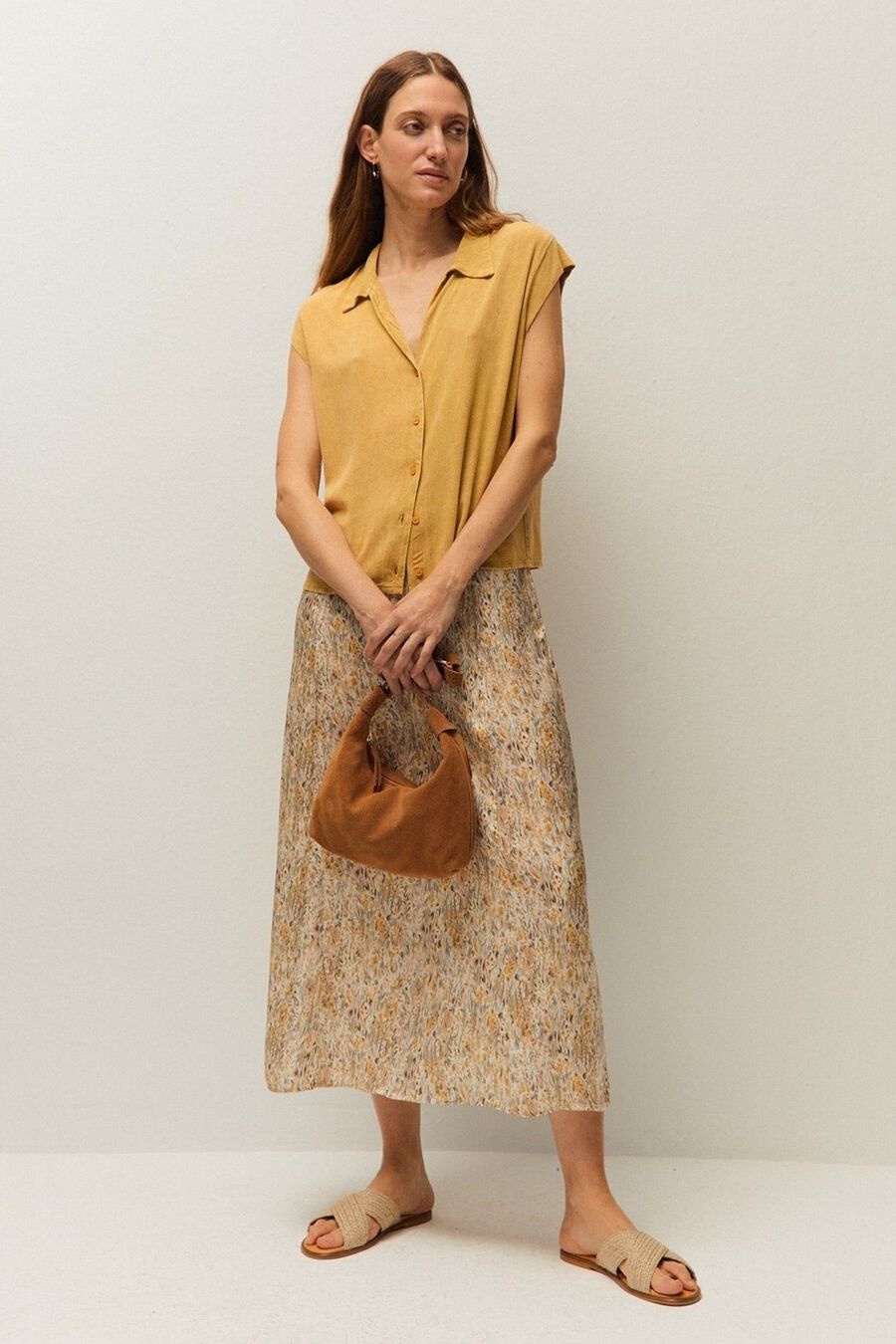 Falda larga estampada