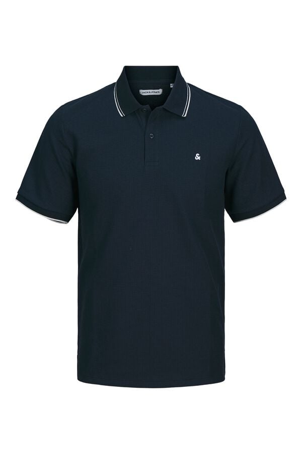 Jack & Jones PLUS Polo regular punto piqu&eacute; azul