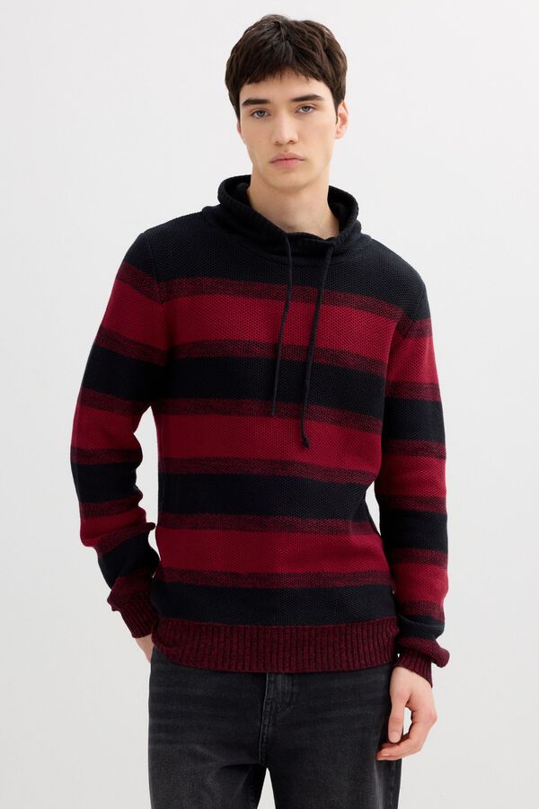 Inside Jersey de punto cuello chimenea rojo