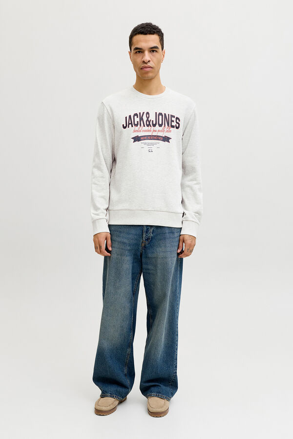 Jack & Jones Sudadera logo grande blanco