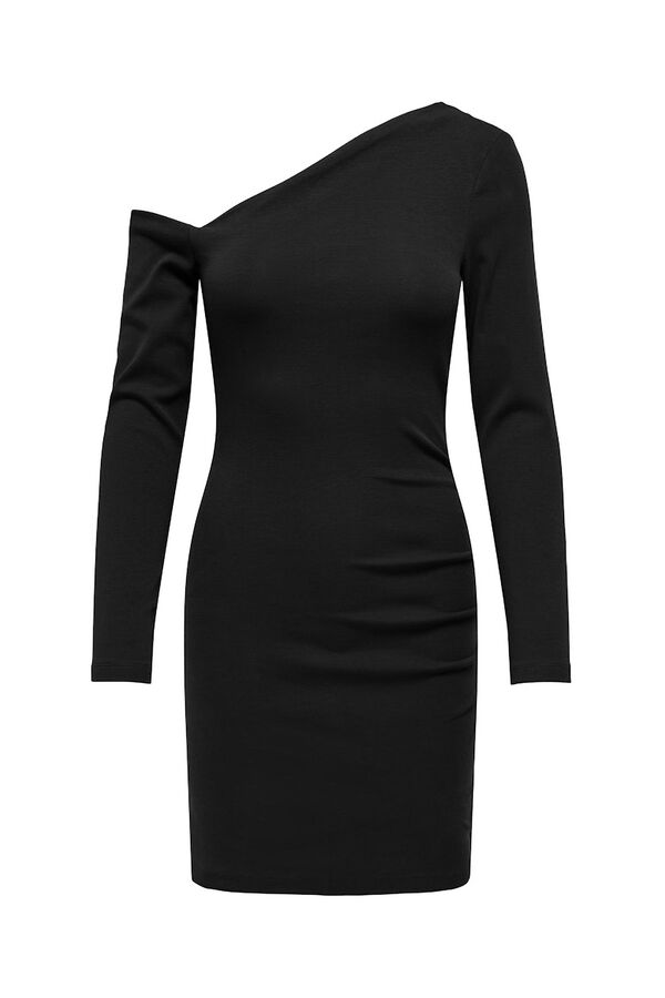 Only Vestido corto manga larga negro
