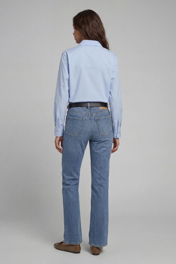 JJ REBEL Camisa regular em sarja azul