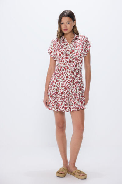 Springfield Printed short shirt dress red