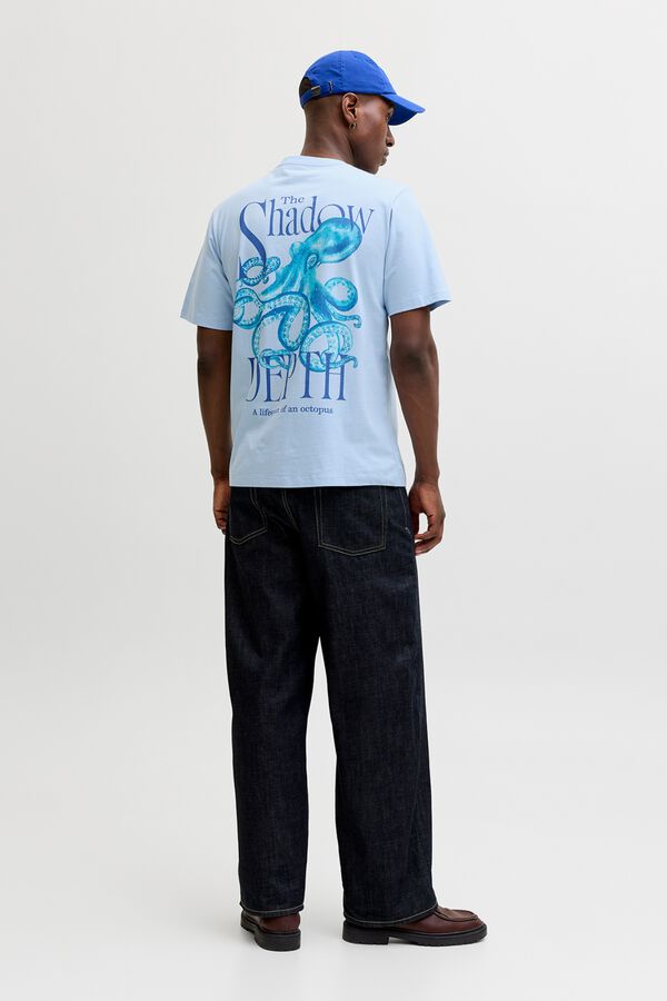 Jack & Jones Camiseta loose fit algod&oacute;n azul