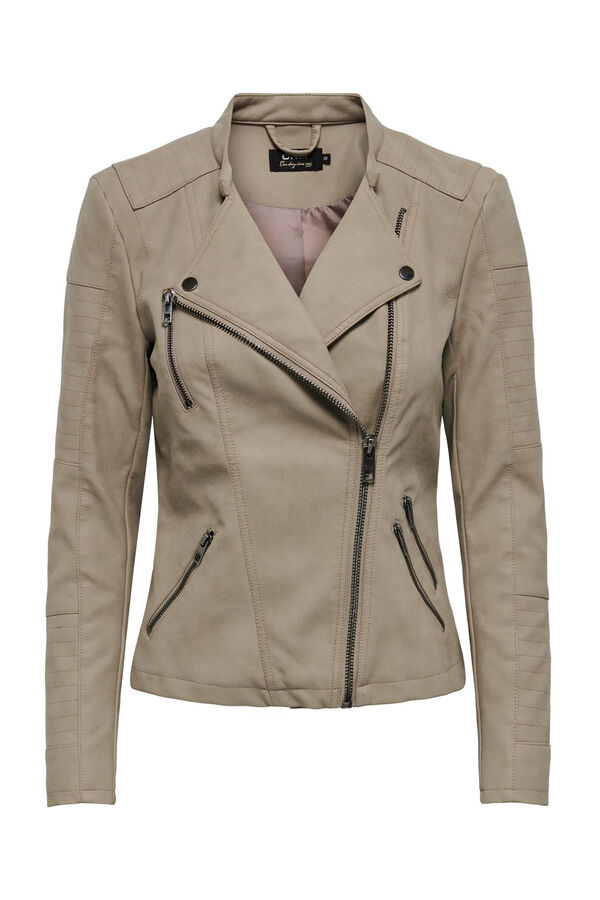 Springfield Biker jacket with zip fastening brown