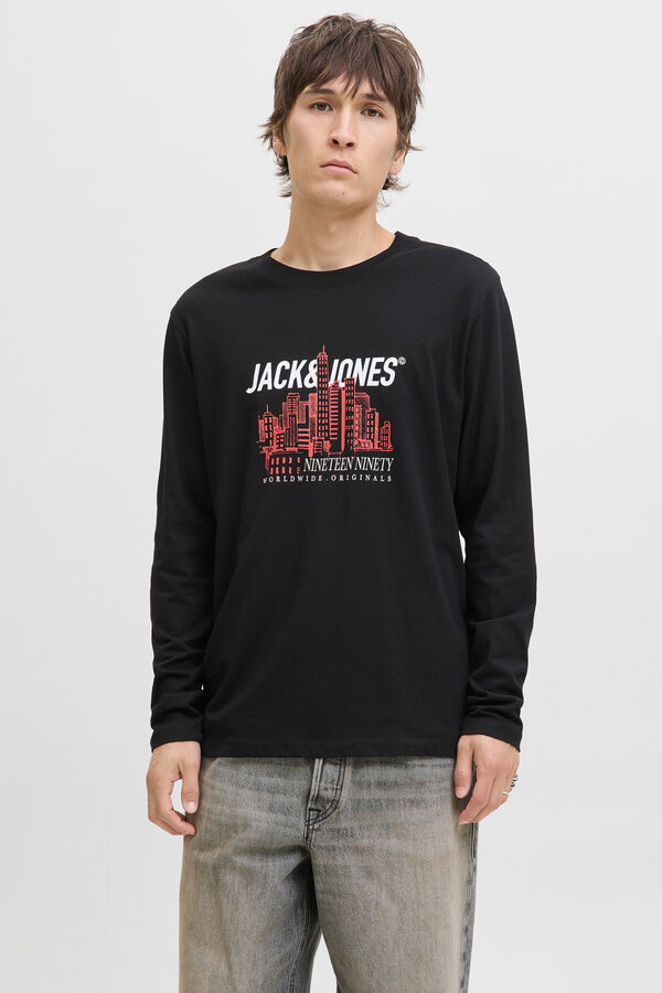 Jack & Jones T-Shirt mit normaler Passform  Schwarz